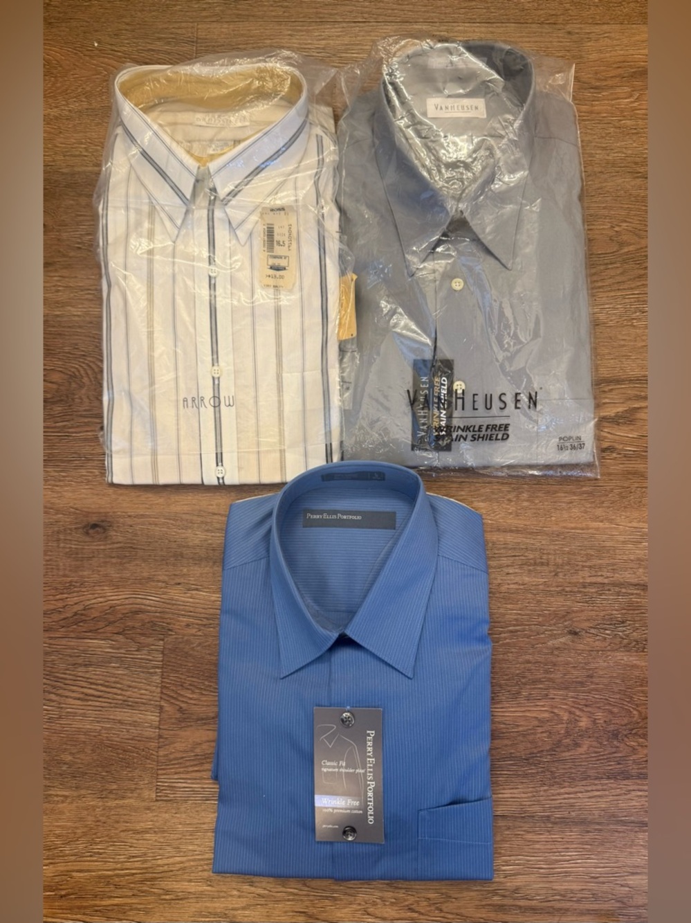 NWT Men’s Dress Shirts Bundle 16-16.5 (Arrow Van Heusen,Perry Ellis)Wrinkle Free